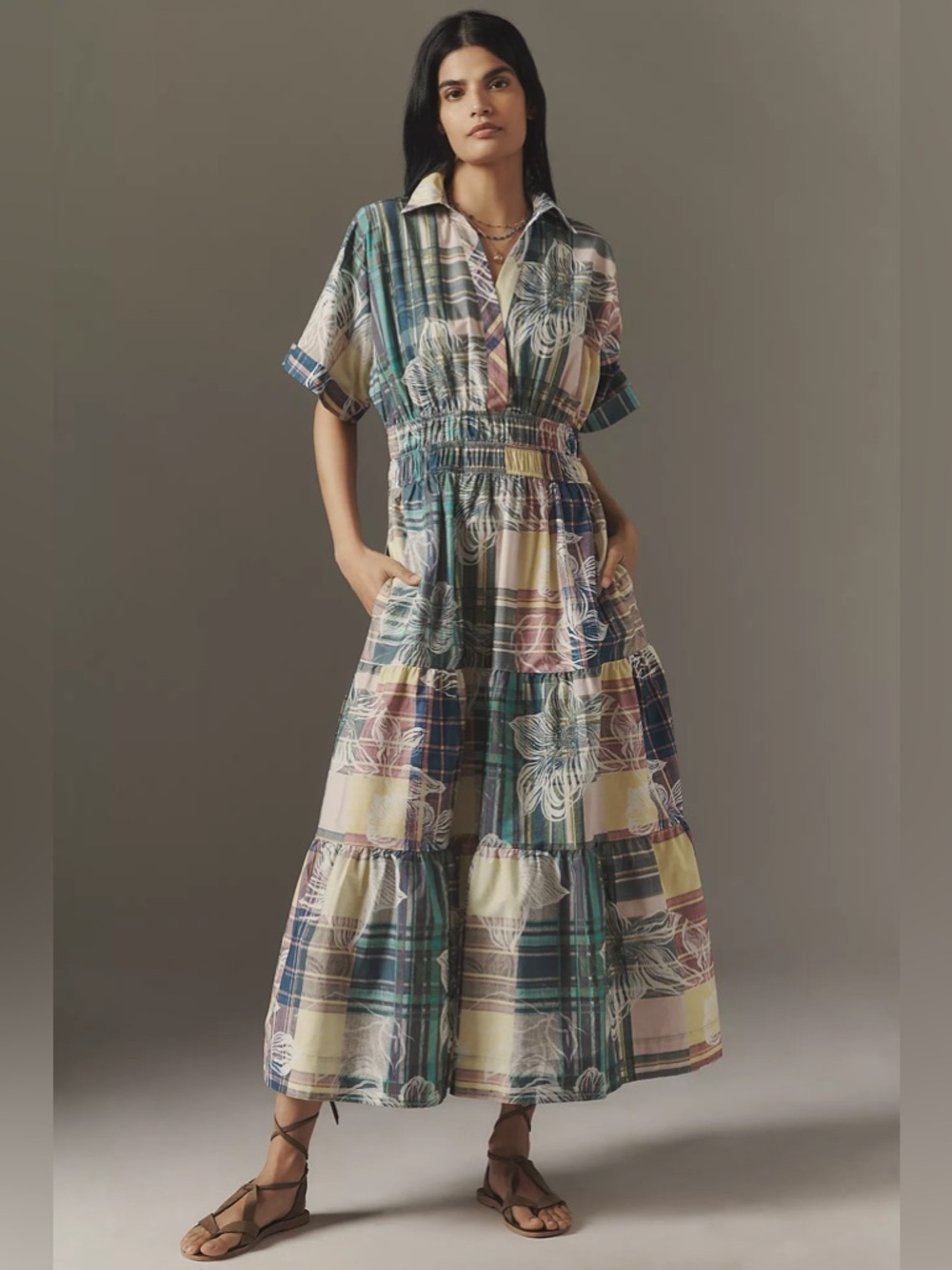 NWT Size L - The Somerset Maxi Shirt Dress w Pockets 100% Cotton (NWT US$ 168)